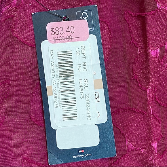 Tommy Hilfiger Smocked Ruffle Neck Long Sleeve Tiered Ruffle Hem Dress - Picture 5 of 7